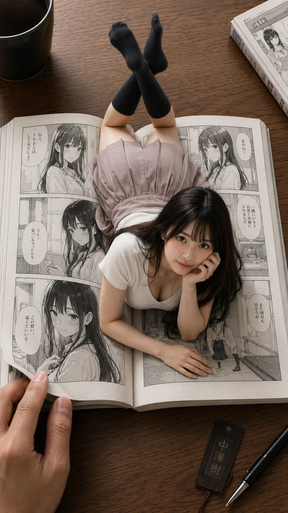 สาวมังงะทะลุมิติแบบสมจริงจากมุมสูง 1