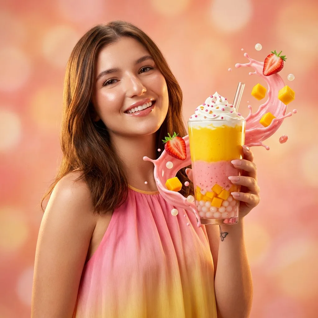 โฆษณาชานมไข่มุกมะม่วงสตรอว์เบอร์รีสุดปัง 1
