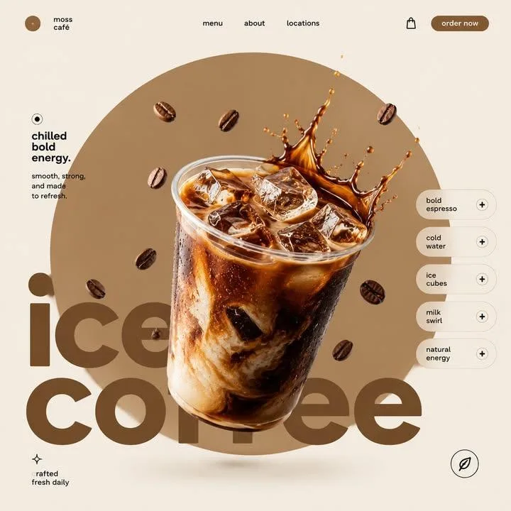 โปสเตอร์โฆษณาชาเขียวลาเต้สไตล์มินิมอลพรีเมียม 1