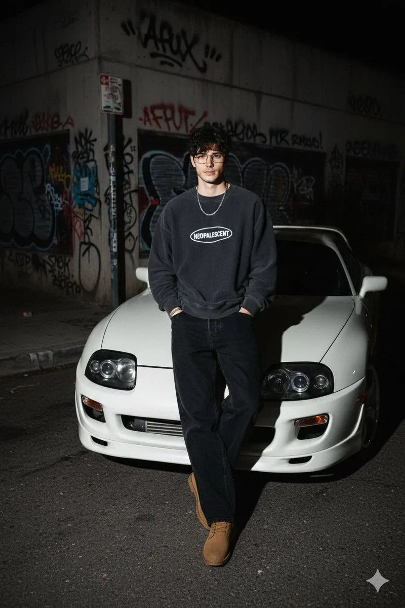 หนุ่ม JDM กลางคืน: สตรีทแฟชั่นยุค 90 แฟลชจัดเต็ม 1