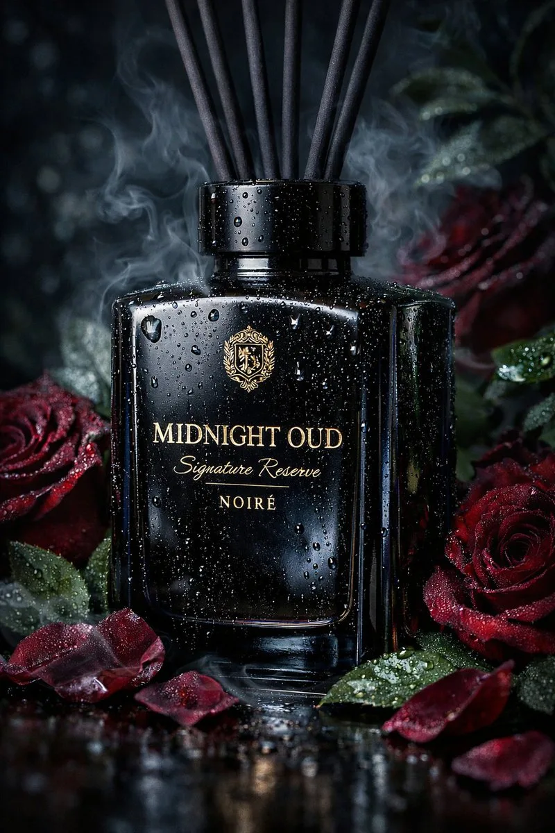 ภาพมาโครขวดเครื่องหอม Midnight Oud สุดหรู 1