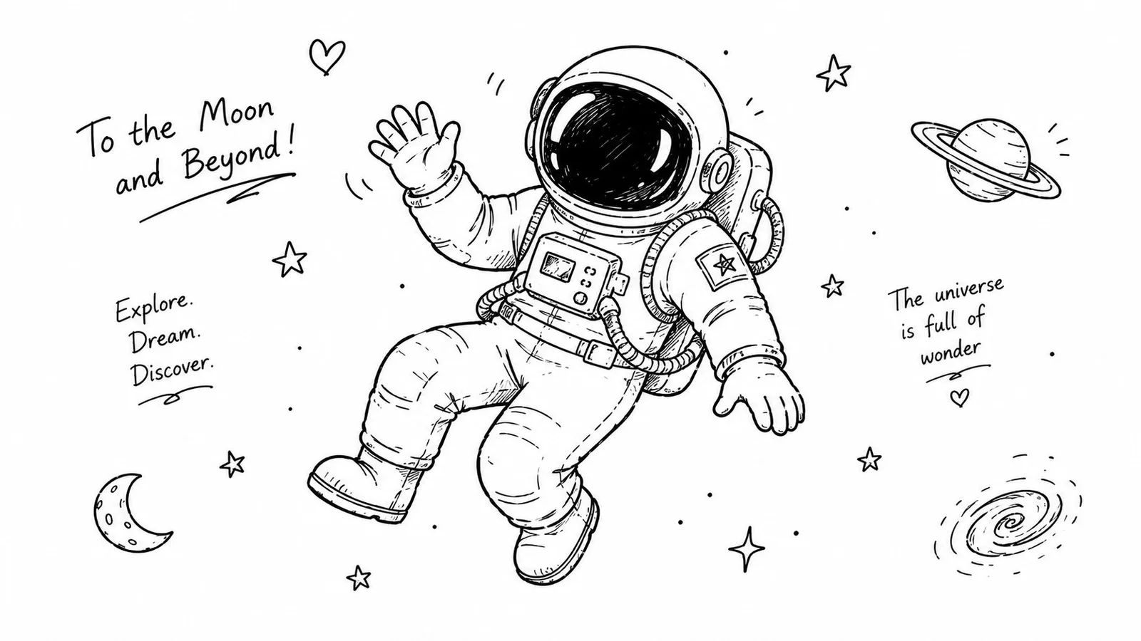 ภาพวาดลายเส้นสไตล์มินิมอลแบบ doodling 1