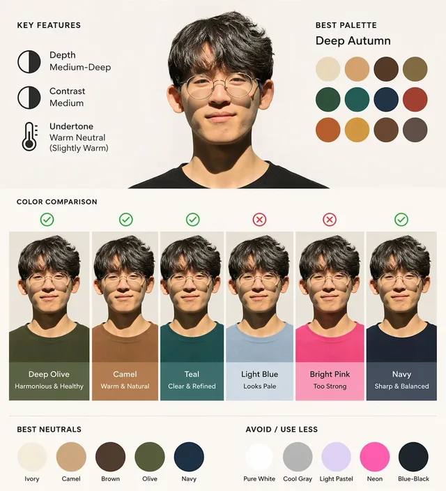 วิเคราะห์สีส่วนบุคคล: รูปภาพพร้อมเฉดสีเสื้อผ้า