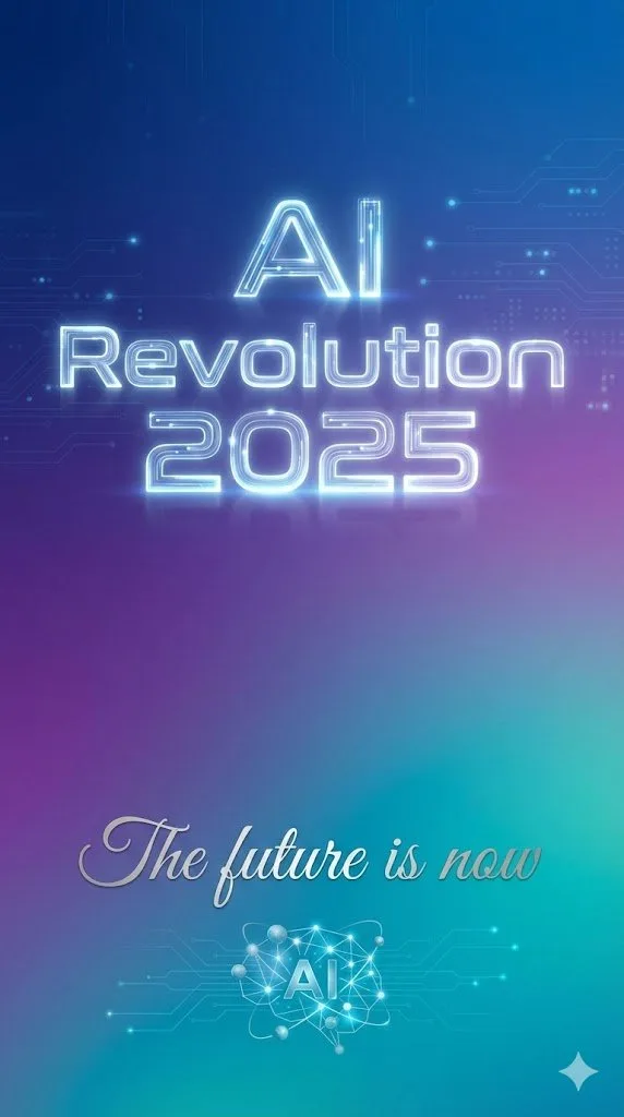 โปสเตอร์ AI เทคโนโลยีแห่งอนาคต พื้นหลังไล่ระดับสีมินิมอล