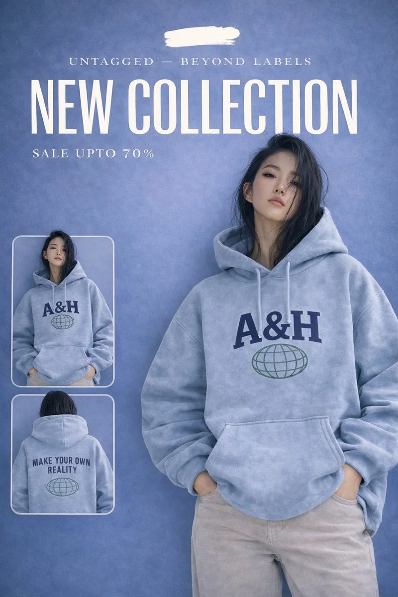 โปสเตอร์แฟชั่นมินิมอล สีน้ำเงิน คอลเลคชั่นใหม่ 1