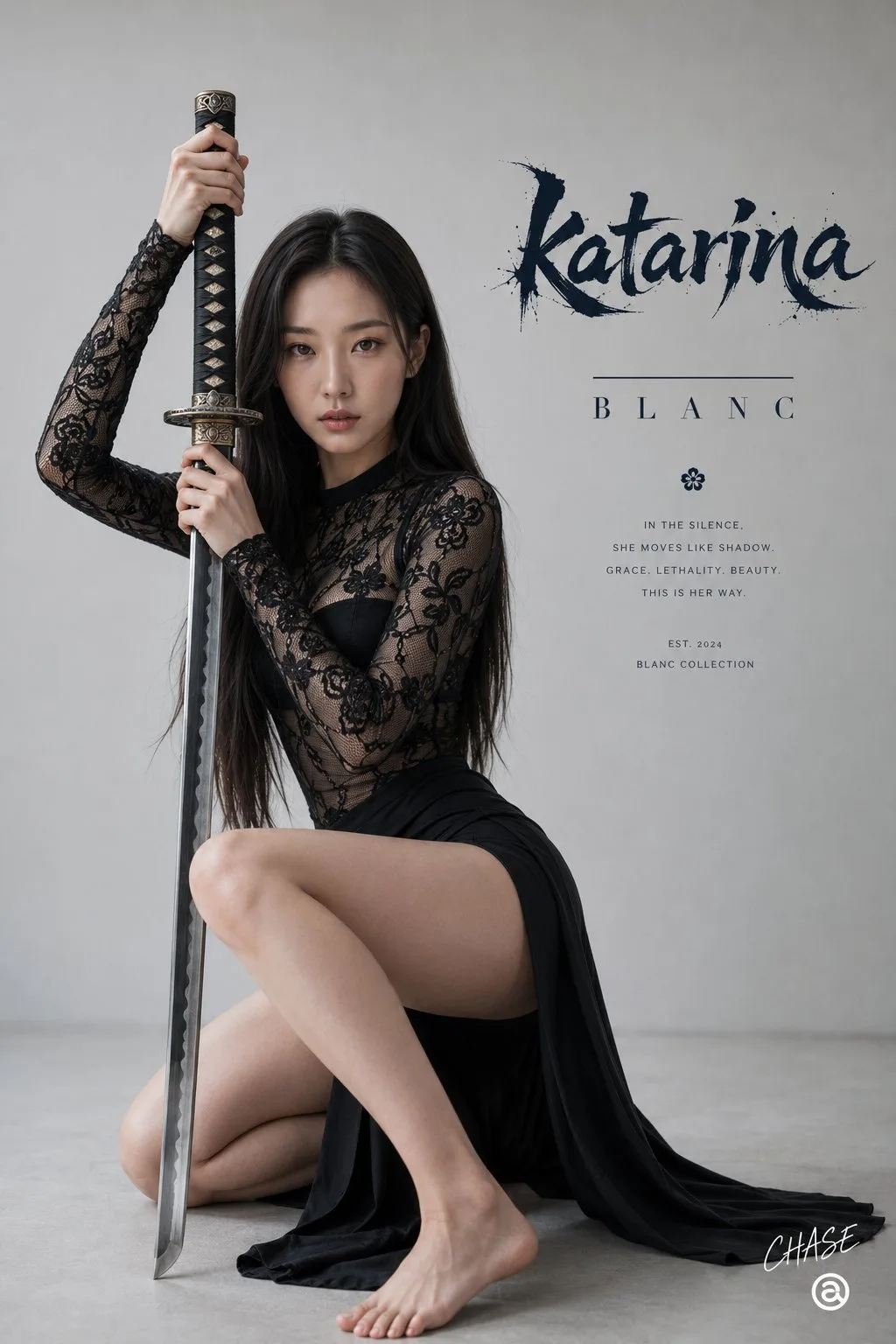 นินจาในเงามืด สตูดิโอสไตล์มินิมอล ถือดาบยาว 1