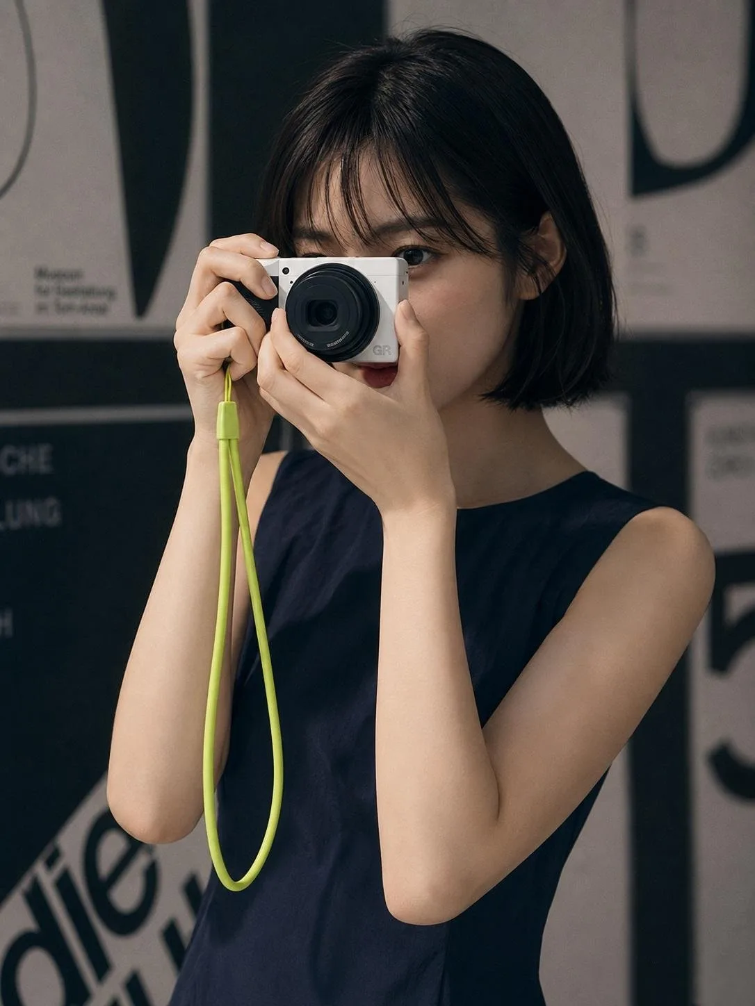 ภาพบุคคลแฟชั่นมินิมอลในแกลเลอรีศิลปะ 2
