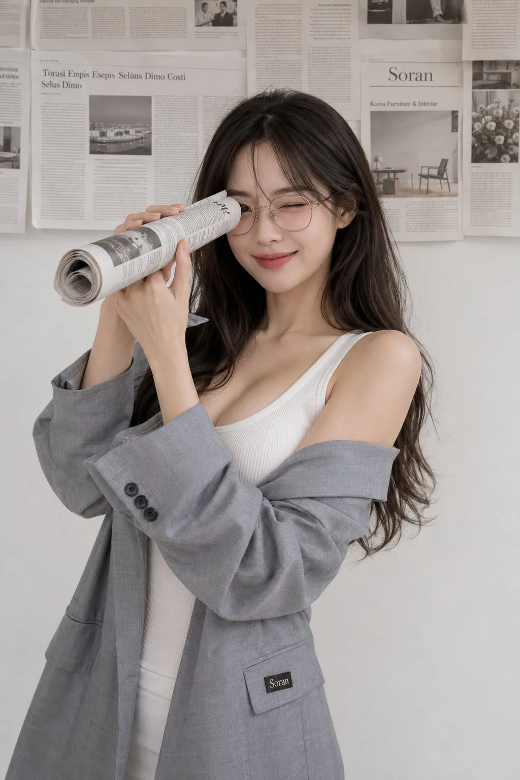 แฟชั่นชุดสูทโทนขาวนวลกับการถ่ายภาพบุคคลแนวหนังสือพิมพ์ 1