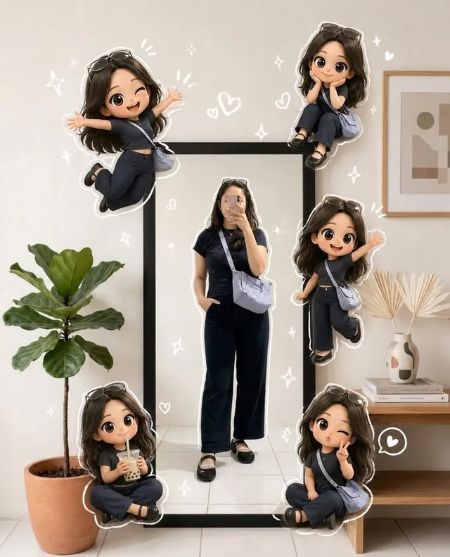 สาวหวาน Q-version ในบ้านสไตล์มินิมอล