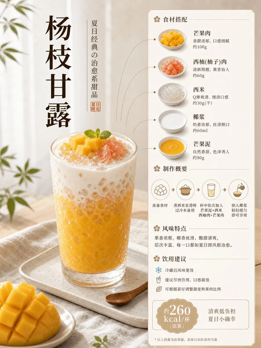 โปสเตอร์เครื่องดื่ม楊枝甘露สไตล์มินิมอลญี่ปุ่น 1