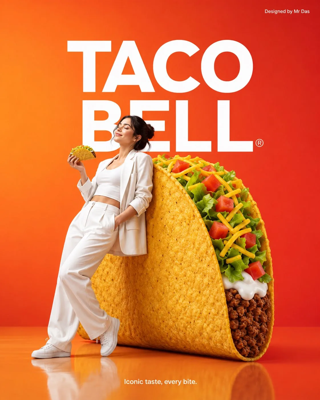 โฆษณา Taco Bell แบบมินิมอลขนาดใหญ่ 1
