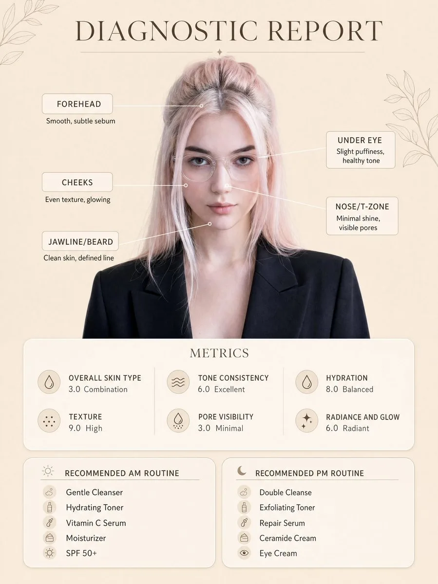 โปสเตอร์รายงานวิเคราะห์ผิวแบบมินิมอล 1