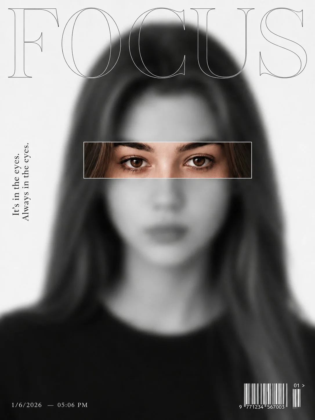ภาพปกนิตยสารมินิมอล โฟกัสเฉพาะดวงตา 1