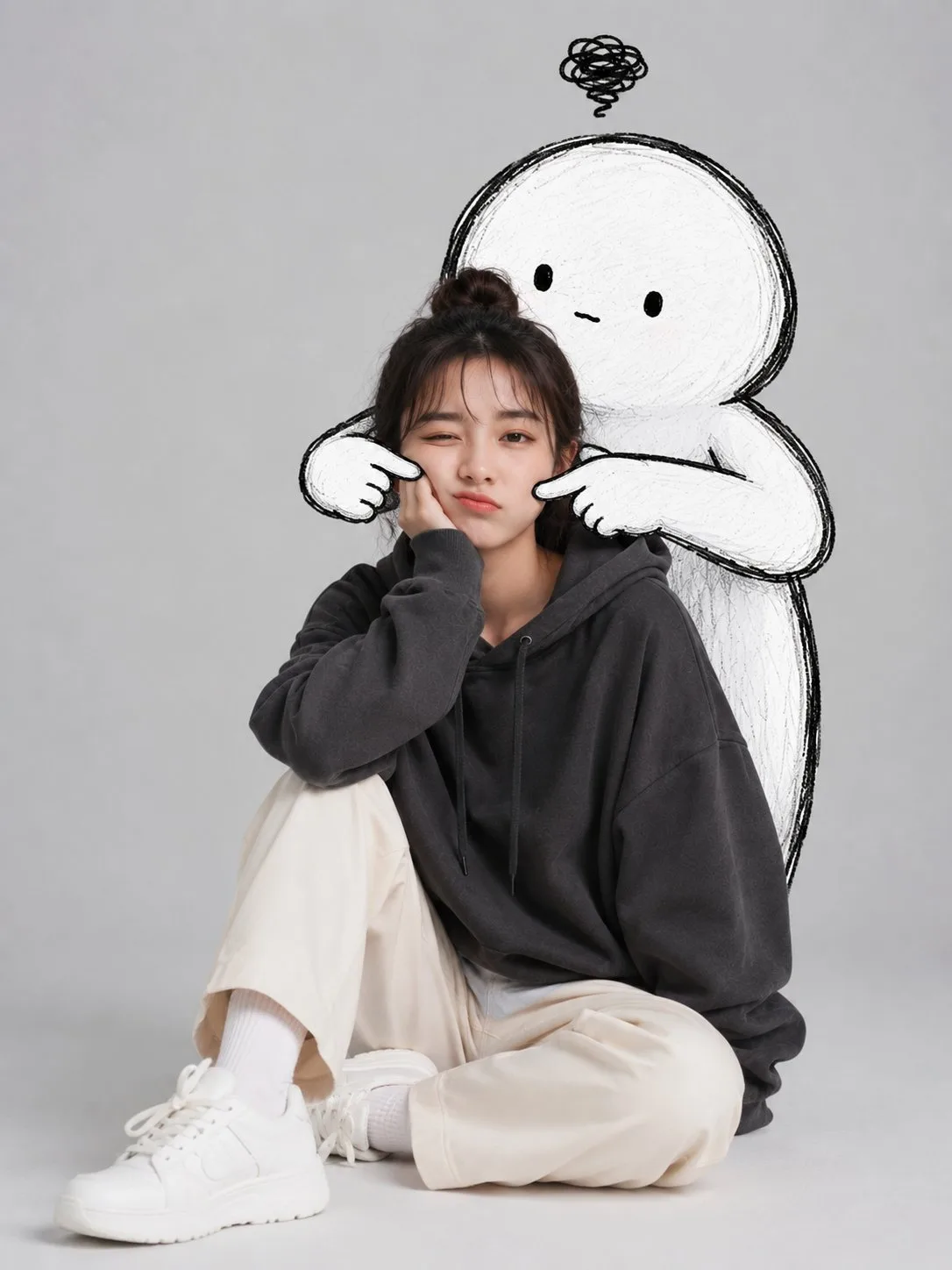สาวมินิมอลกับตัวการ์ตูนขาวดำขี้เล่น 2