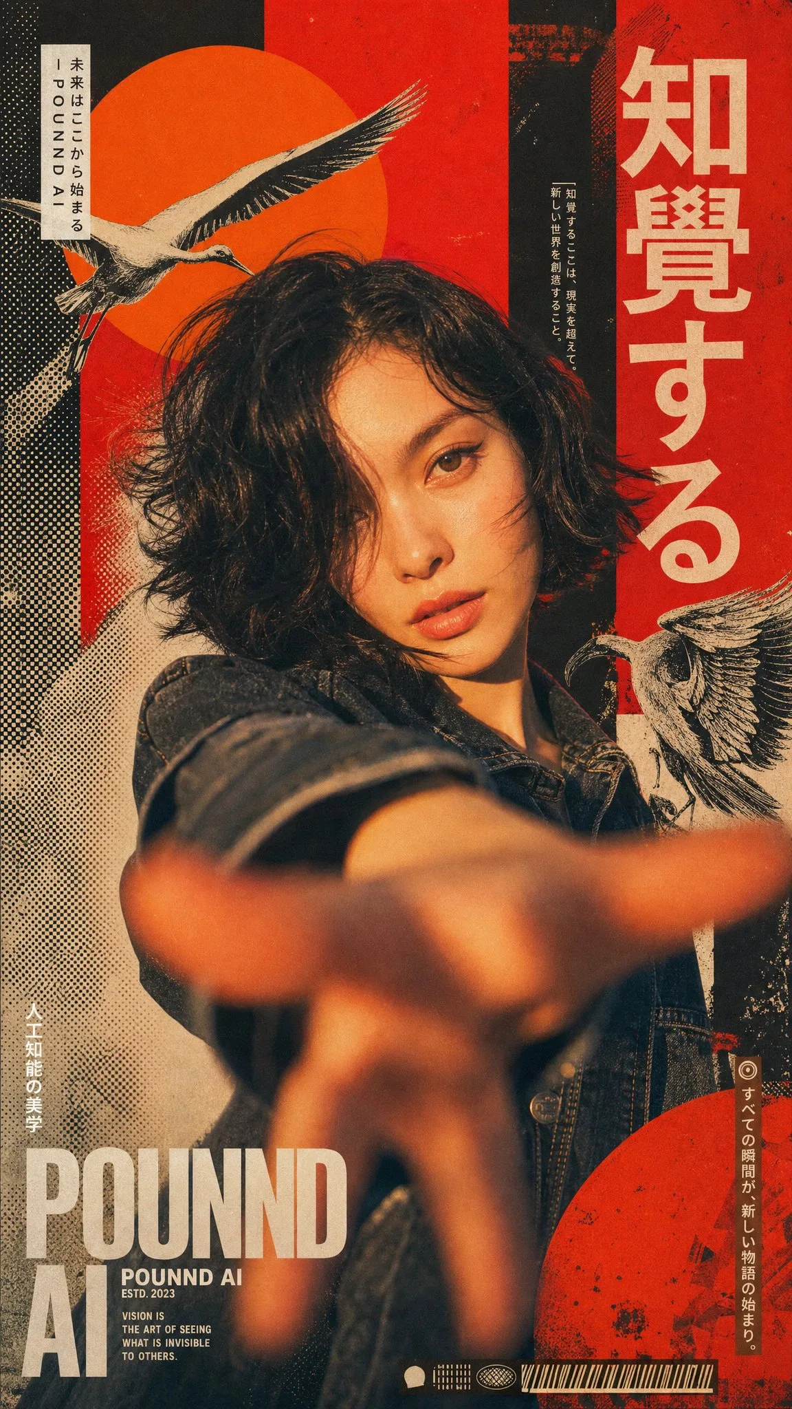 โปสเตอร์แฟชั่นสาวเอเชียสไตล์คอลลาจสื่อผสม 1