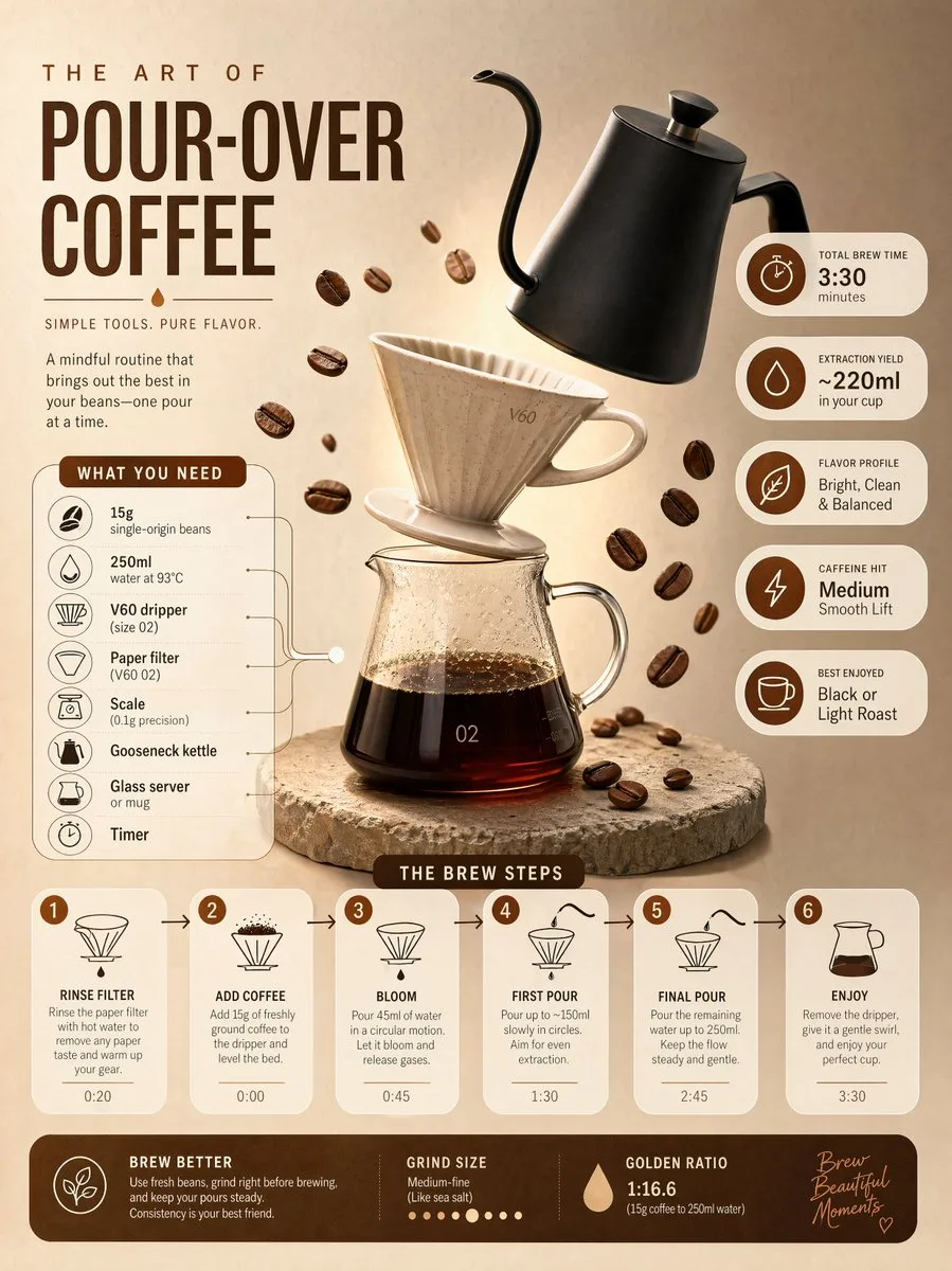 อินโฟกราฟิกกาแฟดริปสไตล์โมเดิร์น 1