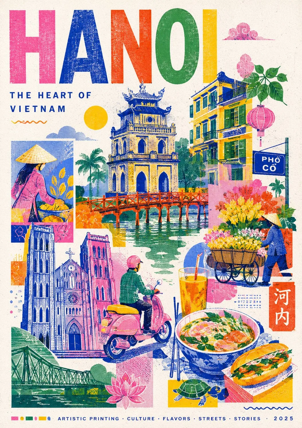 โปสเตอร์ท่องเที่ยวสไตล์ริโซกราฟฟีทันสมัย 1