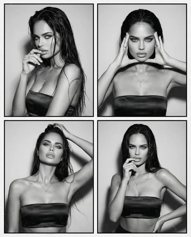 ภาพคอเลคชั่น 4 ช่อง นางแบบผมเปียกขาวดำ