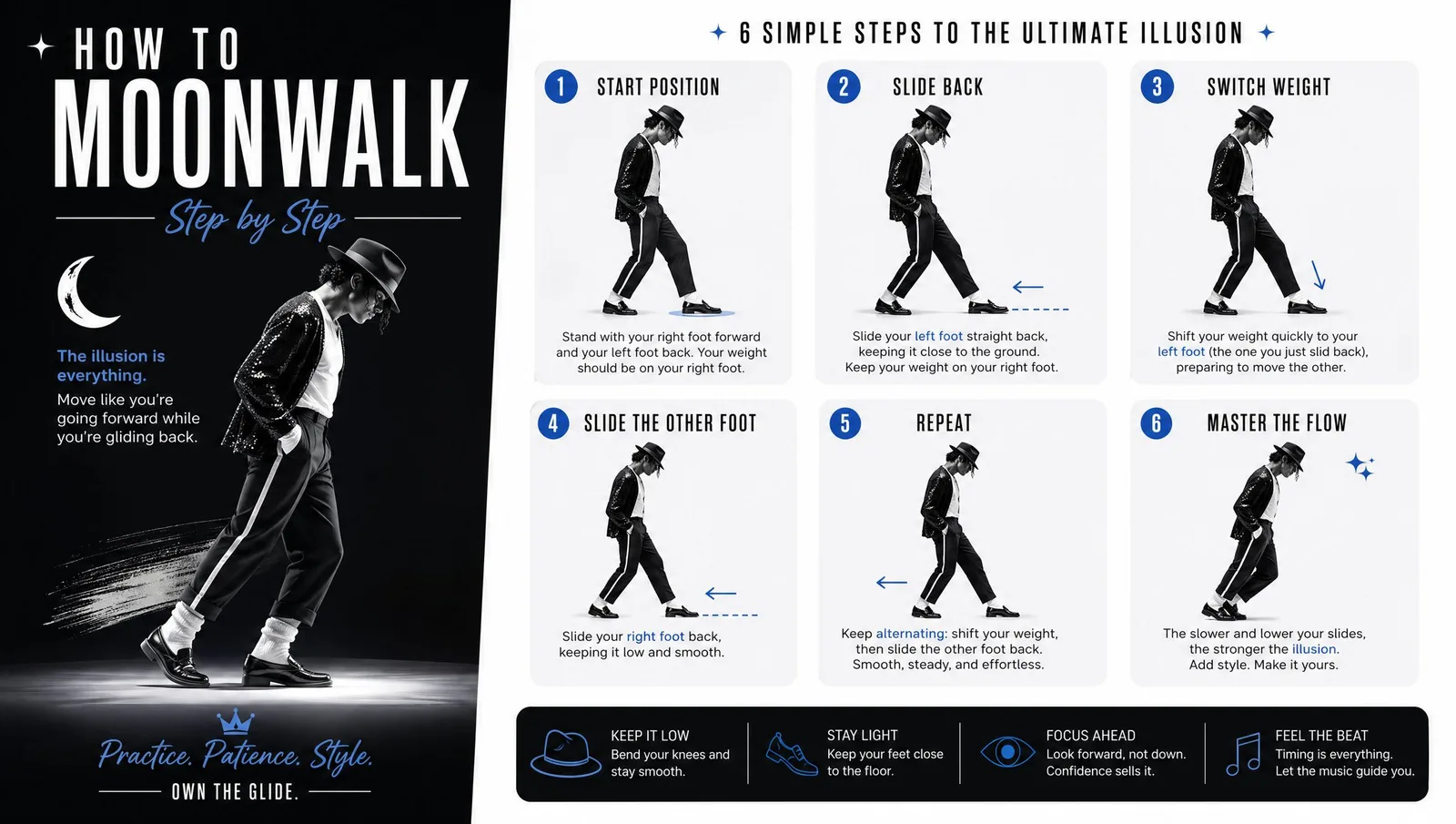 โปสเตอร์สอนเต้น Moonwalk 1
