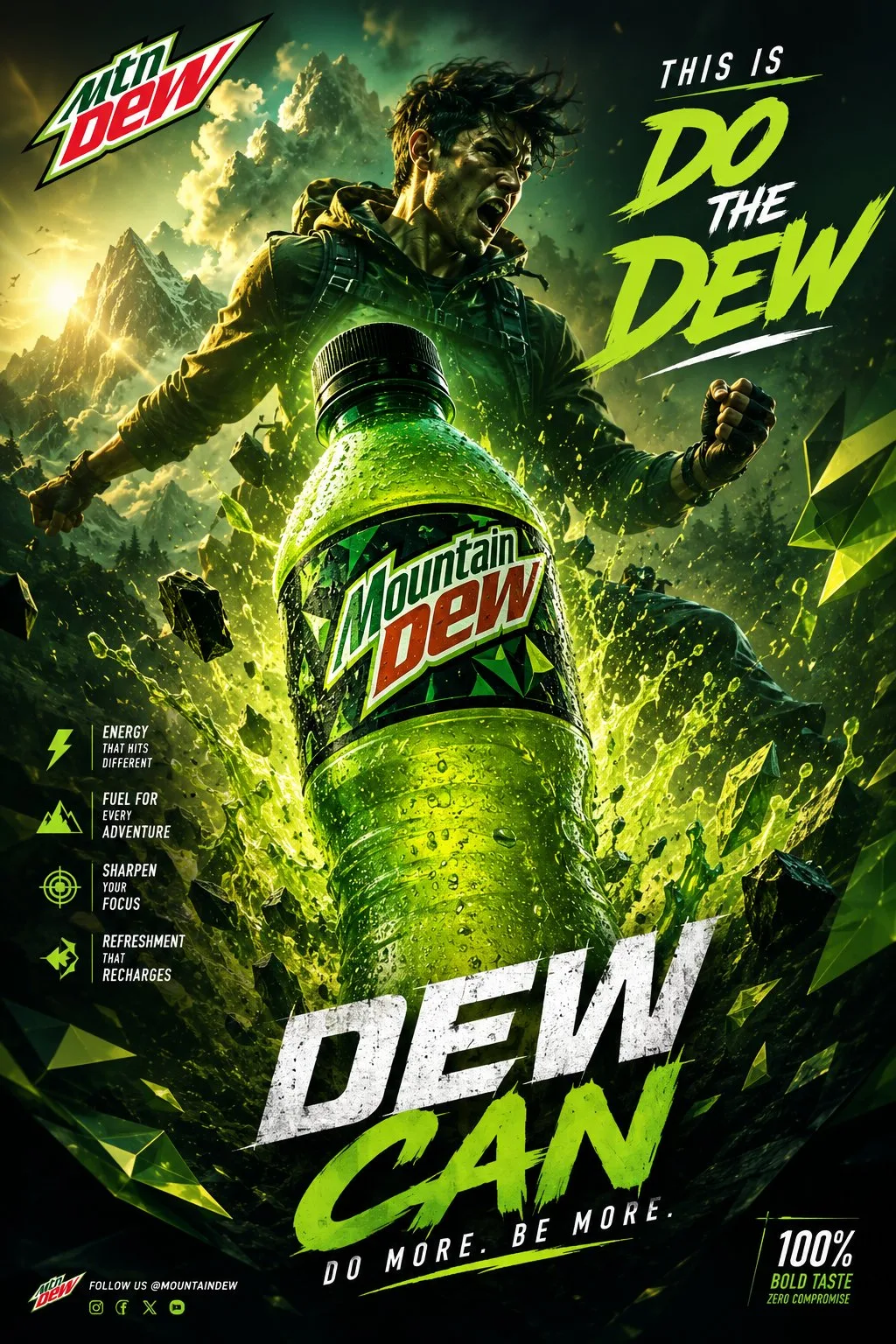 โปสเตอร์หรูหรา: เครื่องดื่ม Mountain Dew 1