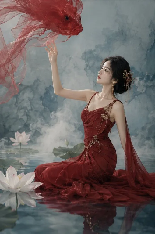 ภาพพอร์เทรต 4 ช่องธีม 'นีโอจีนิคราฟต์ปลาคาร์ปหรู' 2