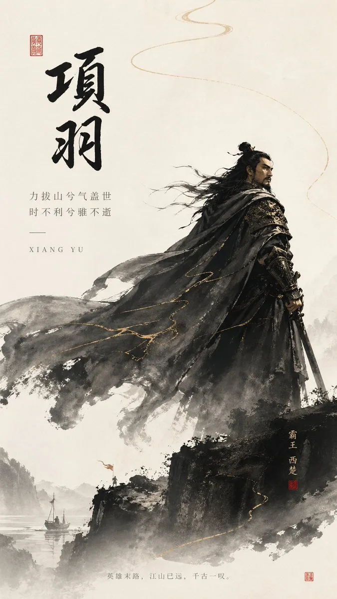 ออกแบบโปสเตอร์ "项羽" สไตล์จีนใหม่มินิมอล 1