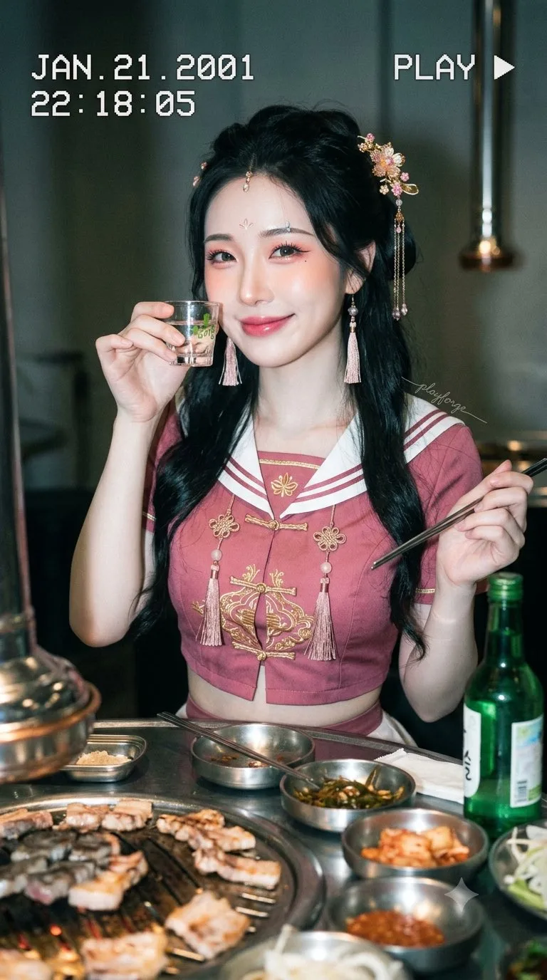 สาวลูกครึ่งจีน-เกาหลี สไตล์ Tang Dynasty ในฟิล์ม DV ย้อนยุค 1