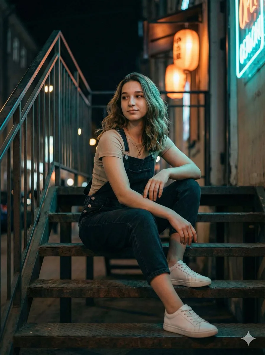 สาวสตรีทในคืนนีออน: ภาพยนตร์บุคคลริมบันได 1