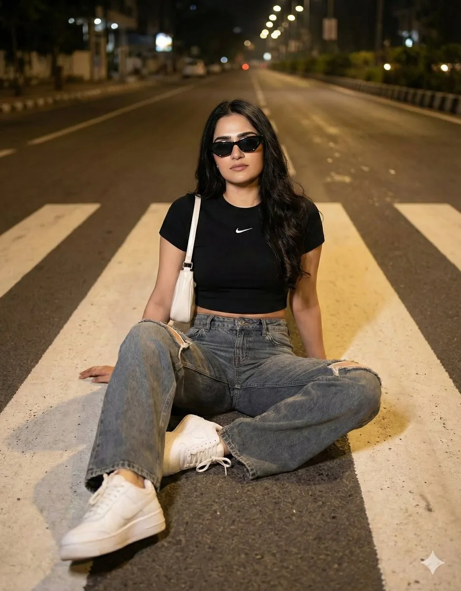 สาวสตรีทสุดคูลบนทางม้าลายยามค่ำคืน 1
