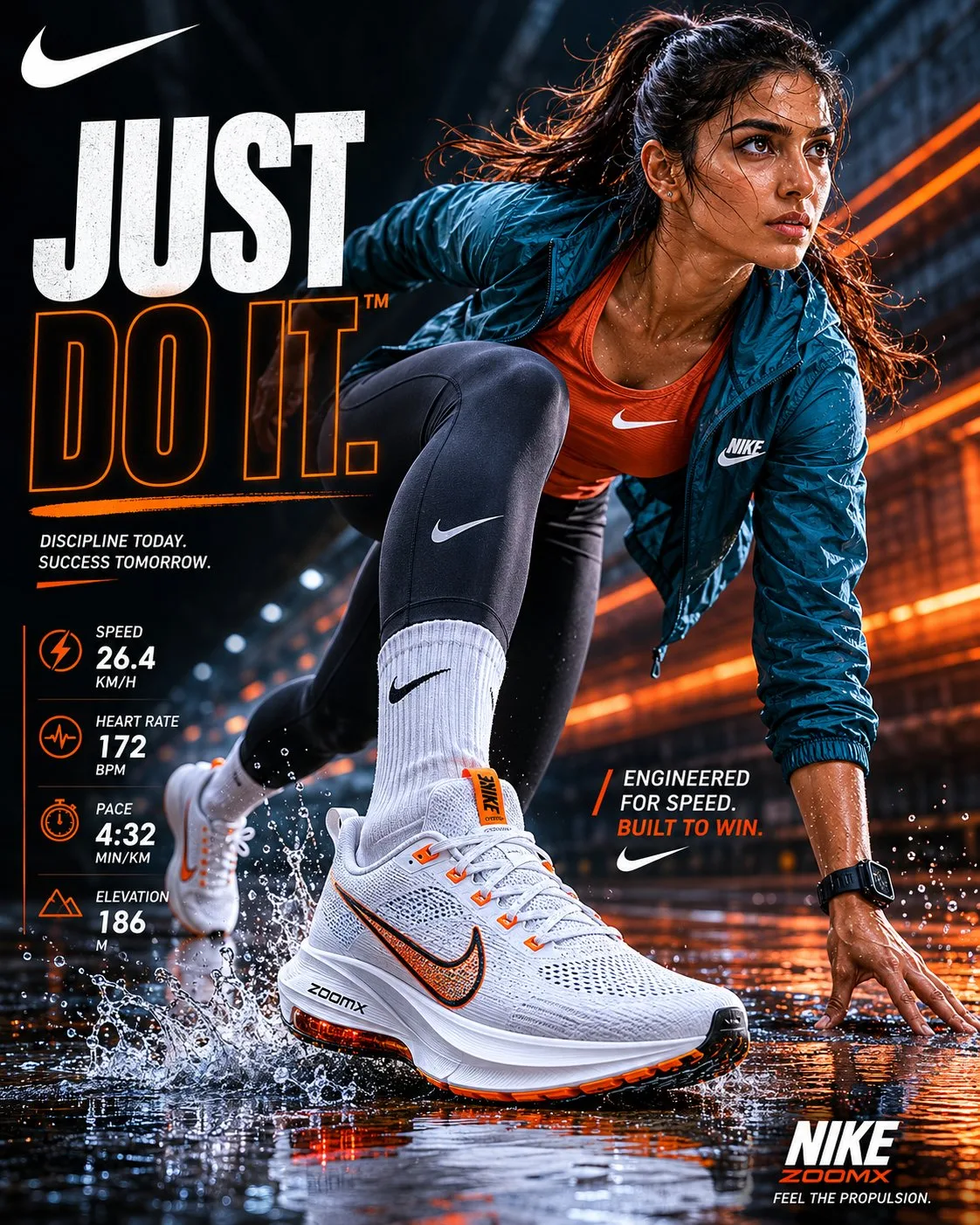 โปสเตอร์โฆษณารองเท้า Nike: สาวอินเดียสุดคูล 2