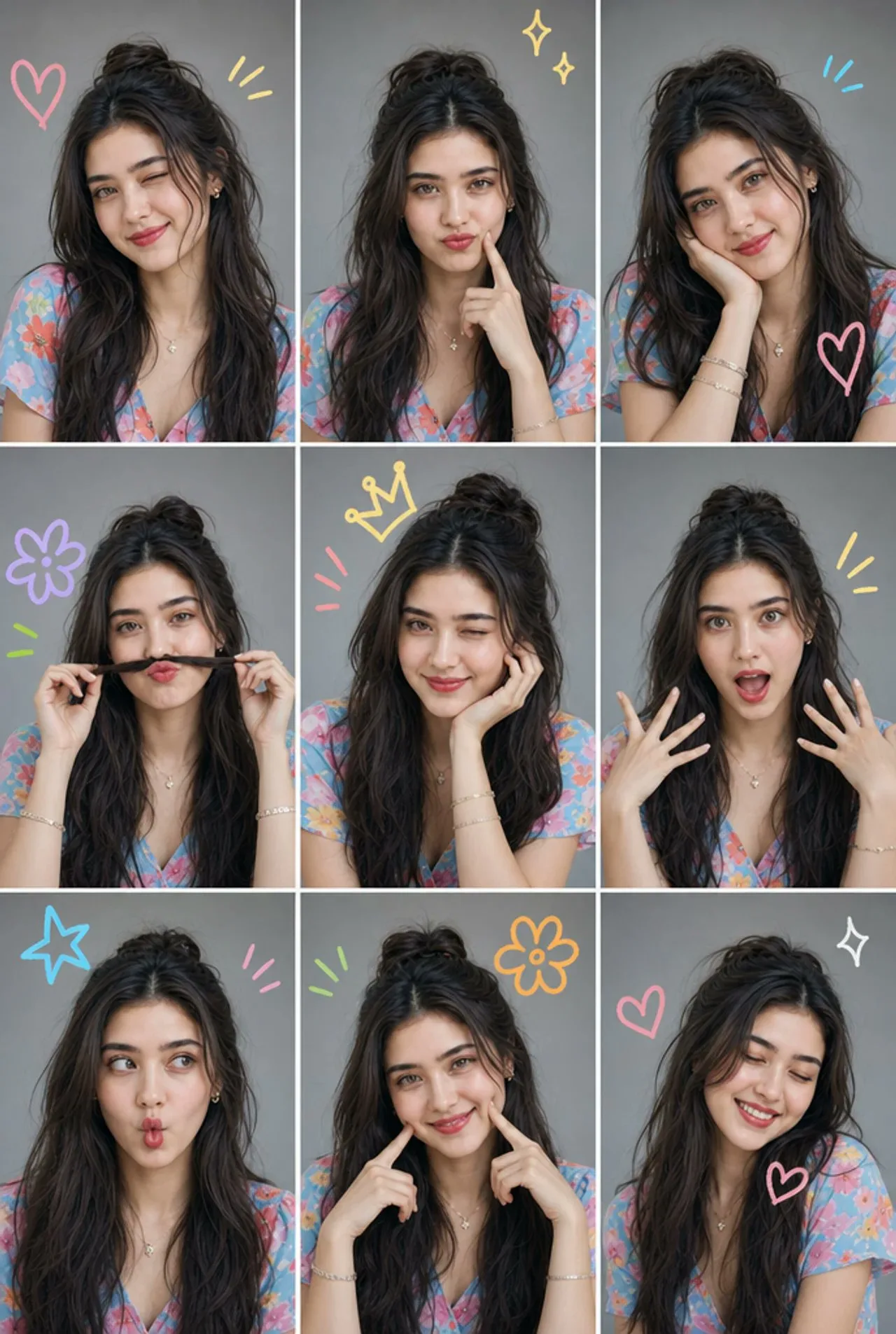 ภาพคอลลาจ 9 ช่อง: อารมณ์ขันและท่าโพสสุดฮา 1