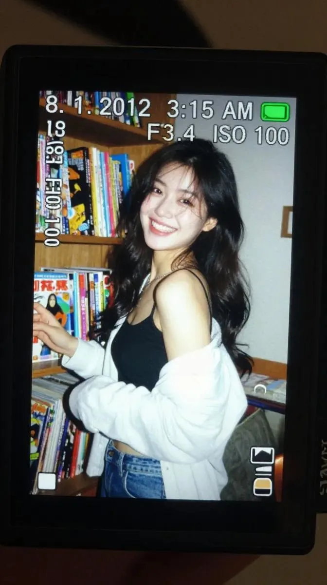 ภาพพอร์ตเทรตบนหน้าจอ CCD กล้องดิจิทัลสไตล์วินเทจ 1