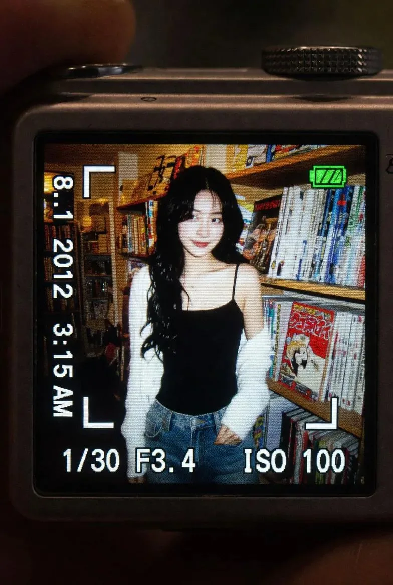 ภาพพอร์ตเทรตบนหน้าจอ CCD กล้องดิจิทัลสไตล์วินเทจ 2