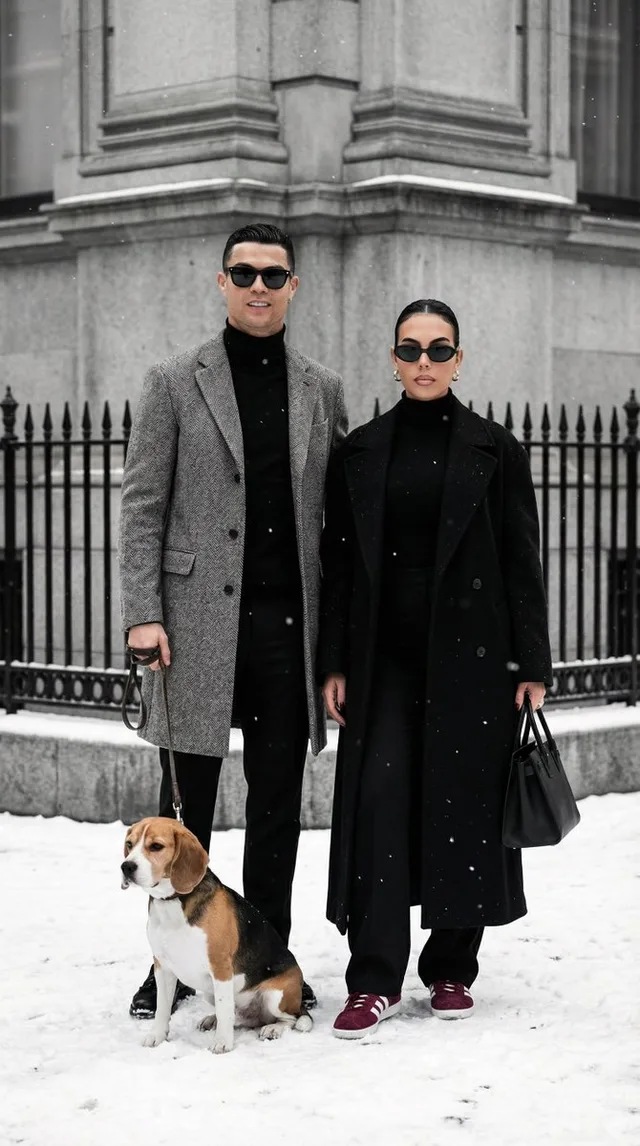 คู่รักแฟชั่นสไตล์ Old Money ท่ามกลางหิมะ