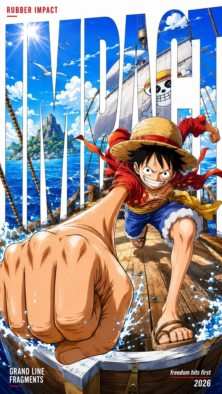 โปสเตอร์ One Piece สไตล์อนิเมะ 9:16 1