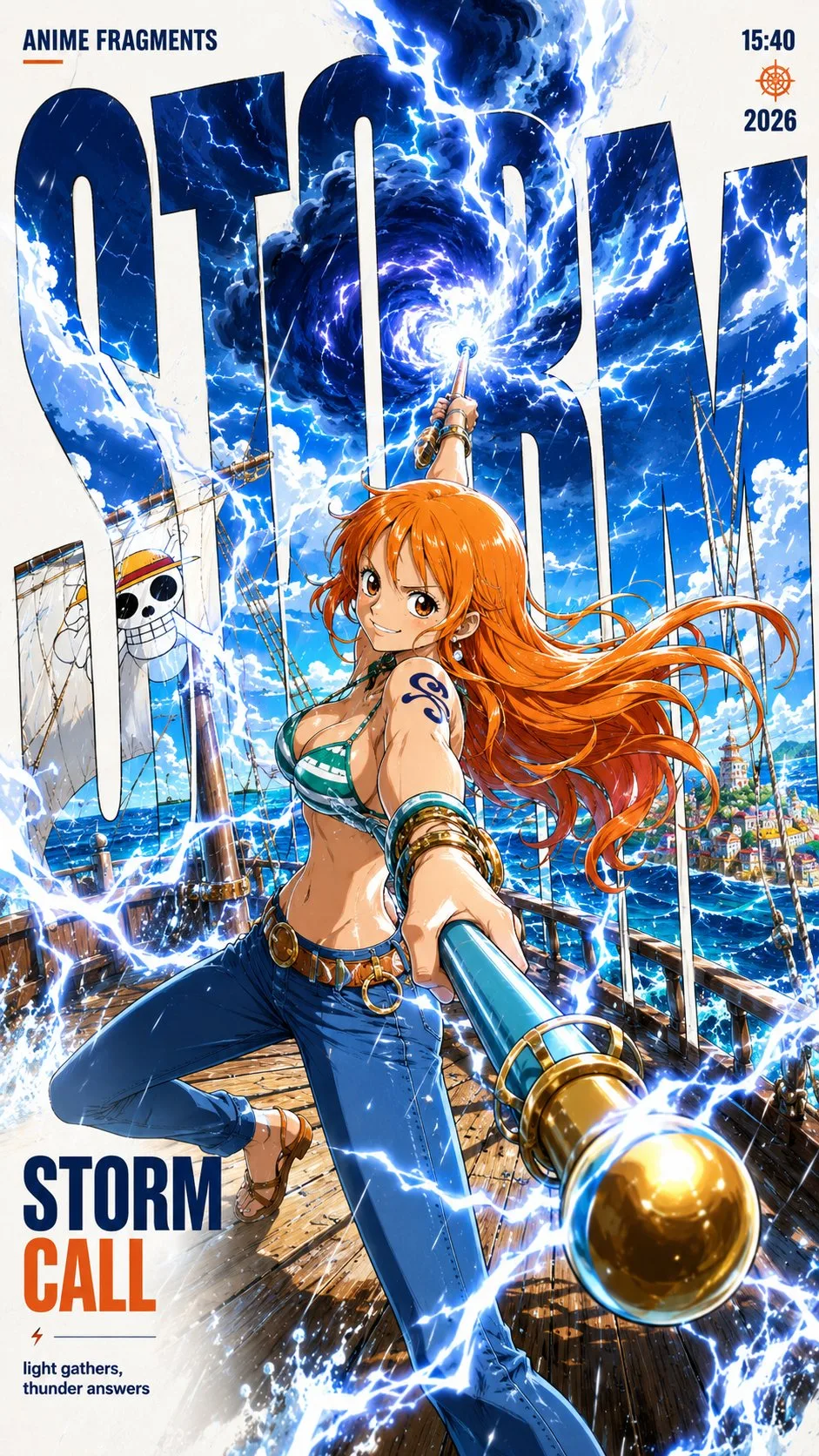 โปสเตอร์ One Piece สไตล์อนิเมะ 9:16 2