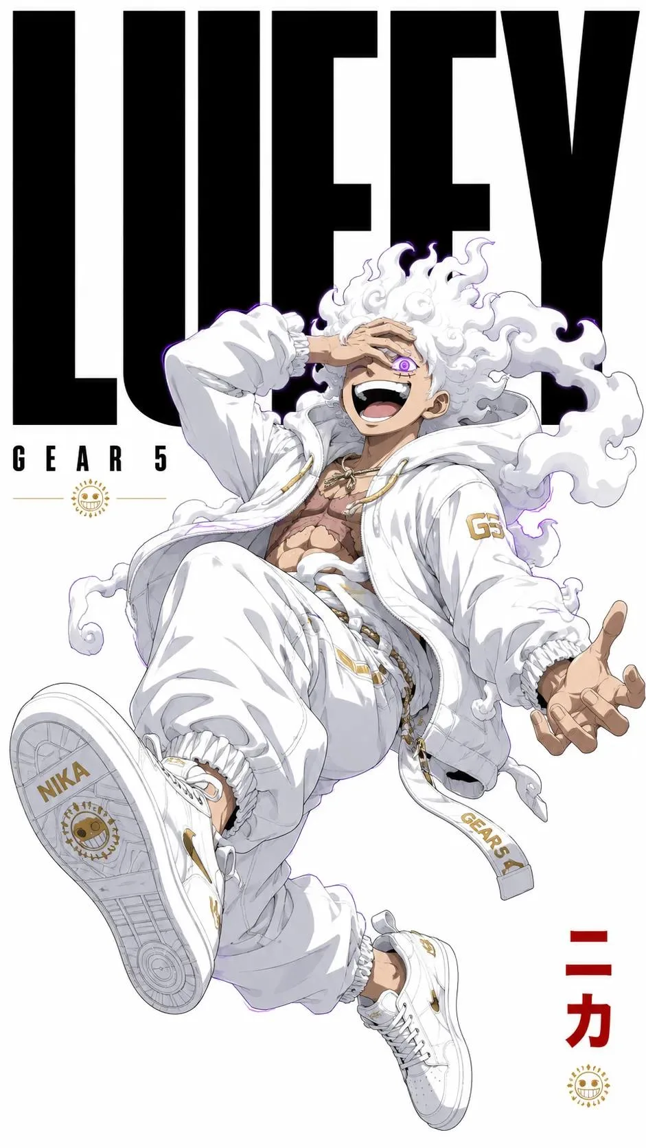 โปสเตอร์อนิเมะไซเบอร์พังก์ One Piece สไตล์สตรีทแฟชั่น 2