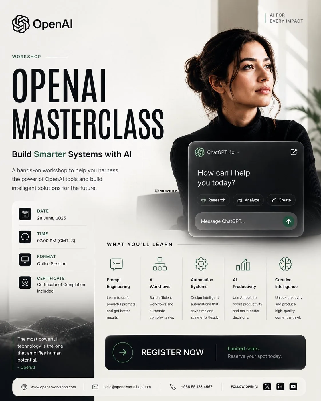 คู่มือออกแบบโปสเตอร์เวิร์คช็อป AI สไตล์ OpenAI 2