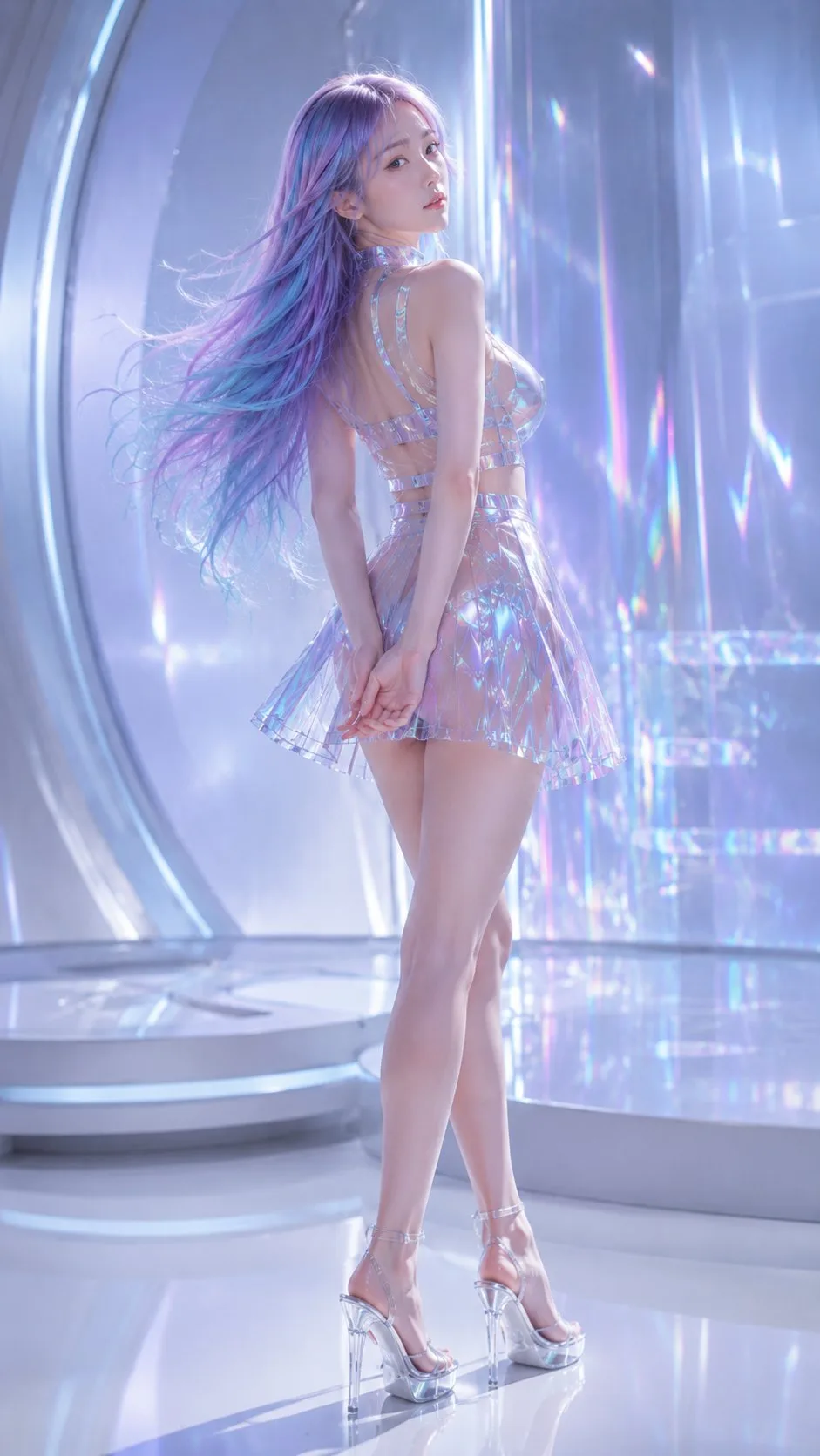 สาวเอเชียอนาคต: ผมโฮโลแกรม ชุดระยิบระยับ 2