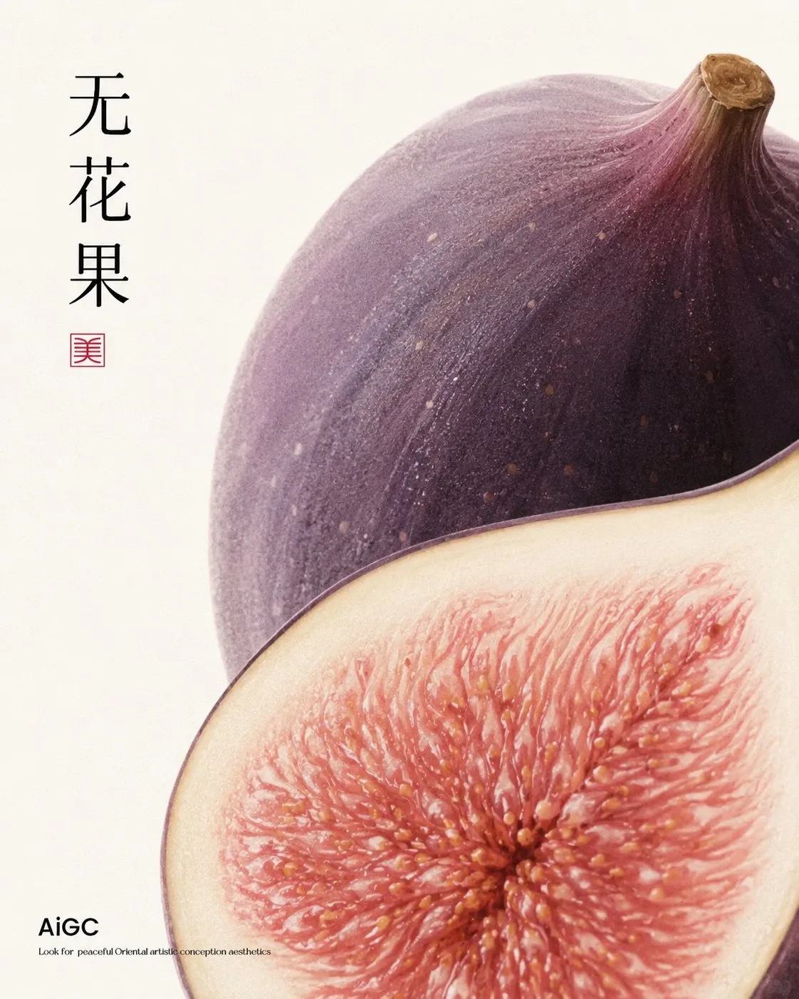 โปสเตอร์ผลไม้สไตล์จีนมินิมอล: สุนทรียศาสตร์ตะวันออก 1