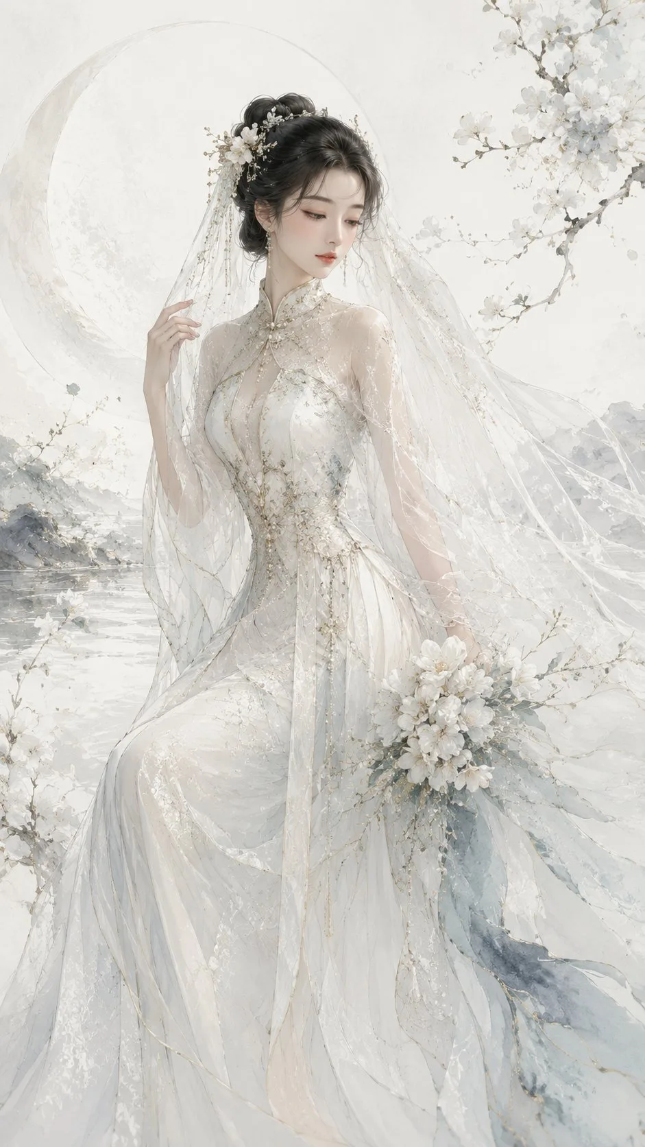 โปสเตอร์ชุดแต่งงานจีนร่วมสมัยหรูหรา 1