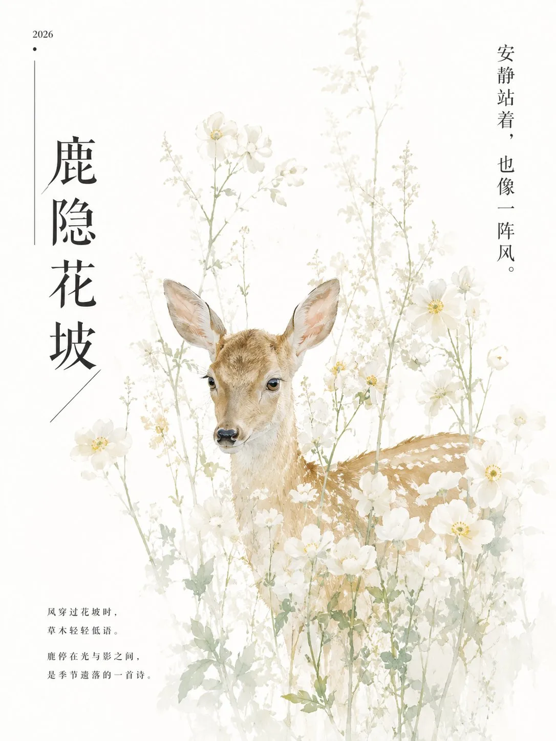 โปสเตอร์สัตว์ธรรมชาติสีน้ำตะวันออก 2