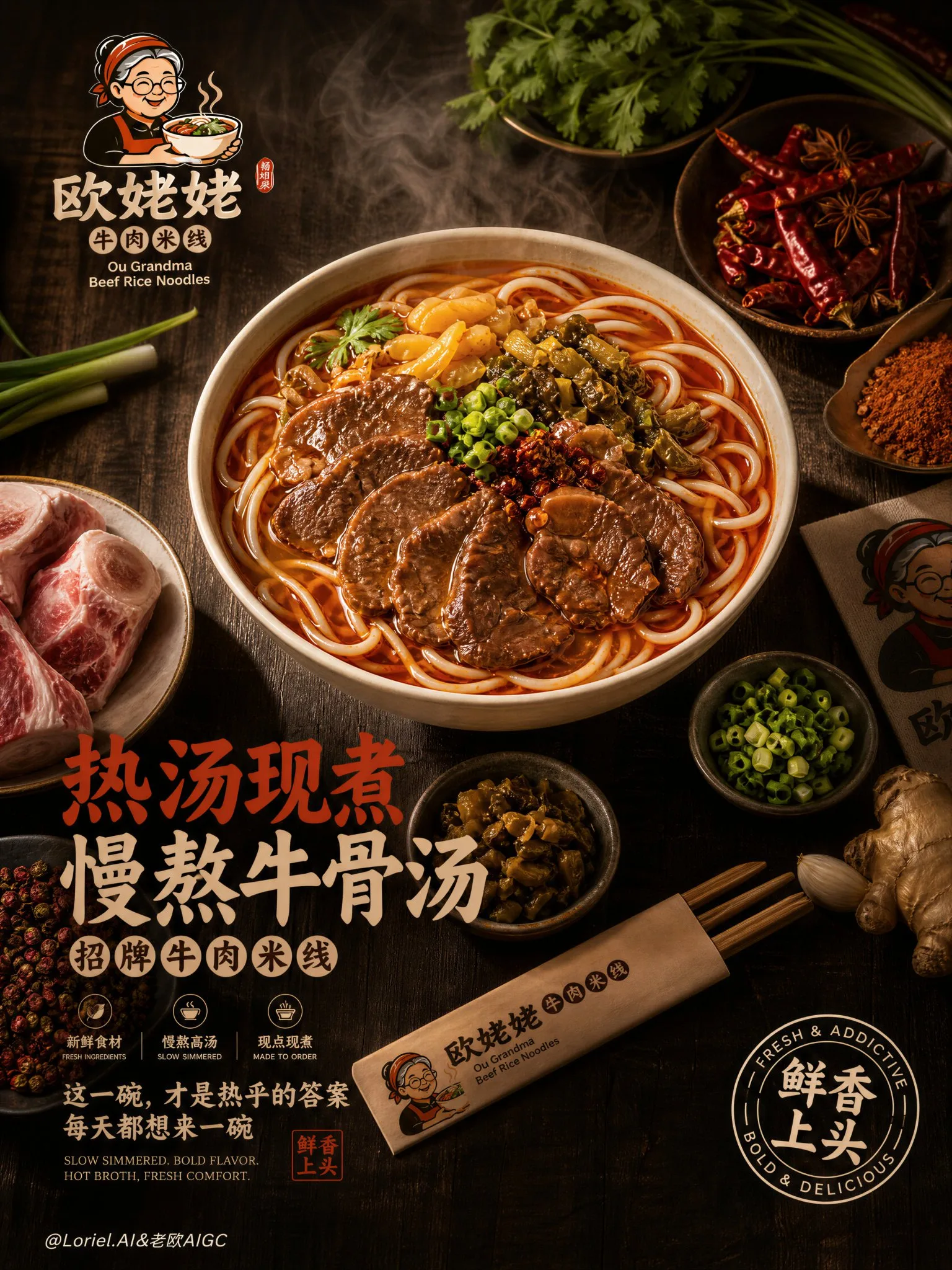 โปสเตอร์อาหารหลัก: บะหมี่เนื้อคุณยาย 1