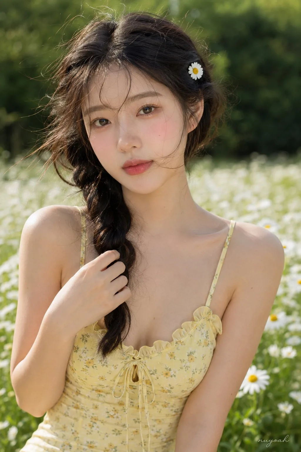 สาวจีนใสๆ ริมทุ่งดอกไม้ รับลมร้อน 2