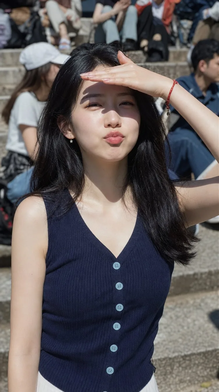สาวเอเชียในแสงแดด: สตรีทโฟโตกราฟฟีสมาร์ทโฟน 1