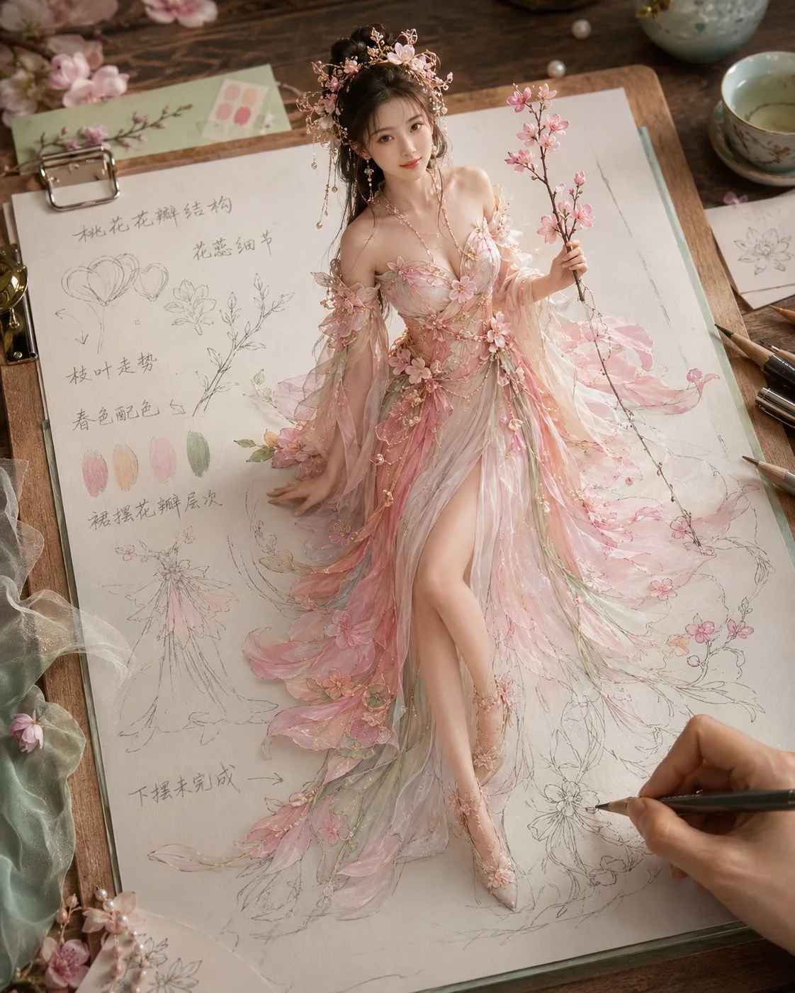 เทพธิดาบุปผา 4 ฤดู: ร่างแบบเสมือนจริงบนกระดาษ 1
