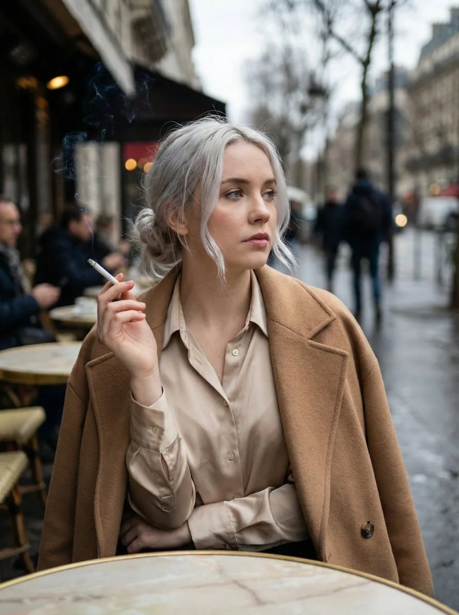 สาวสวยสไตล์ Quiet Luxury ในคาเฟ่ปารีส 1