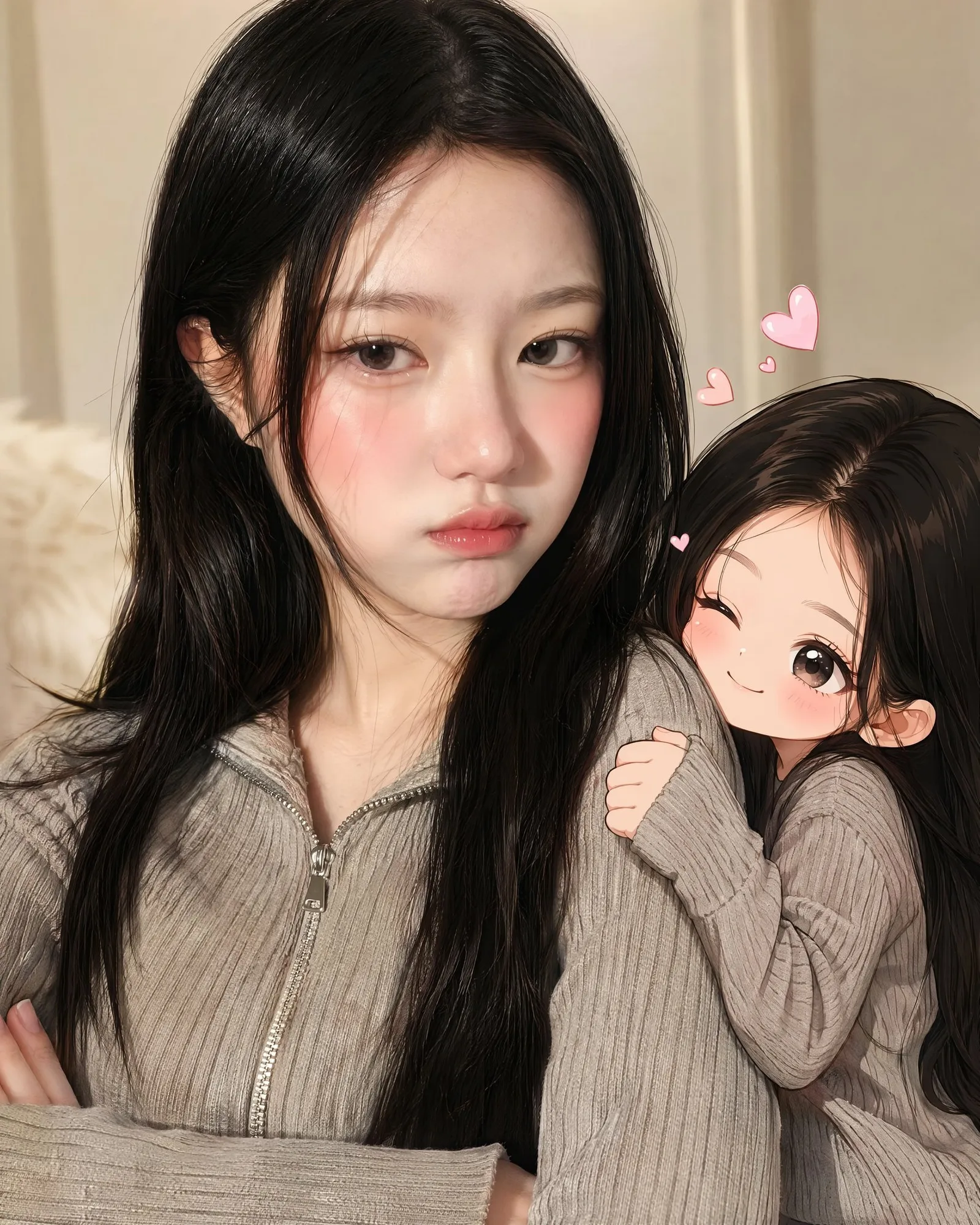 ภาพพอร์เทรตคู่: คนจริงกับอนิเมะแสนน่ารัก 1