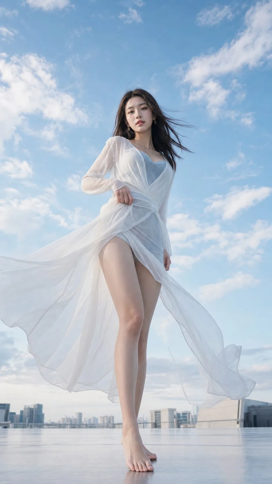 แฟชั่นหญิงจีนกลางแจ้ง: มุมต่ำ สกายไลน์สวยงาม 2