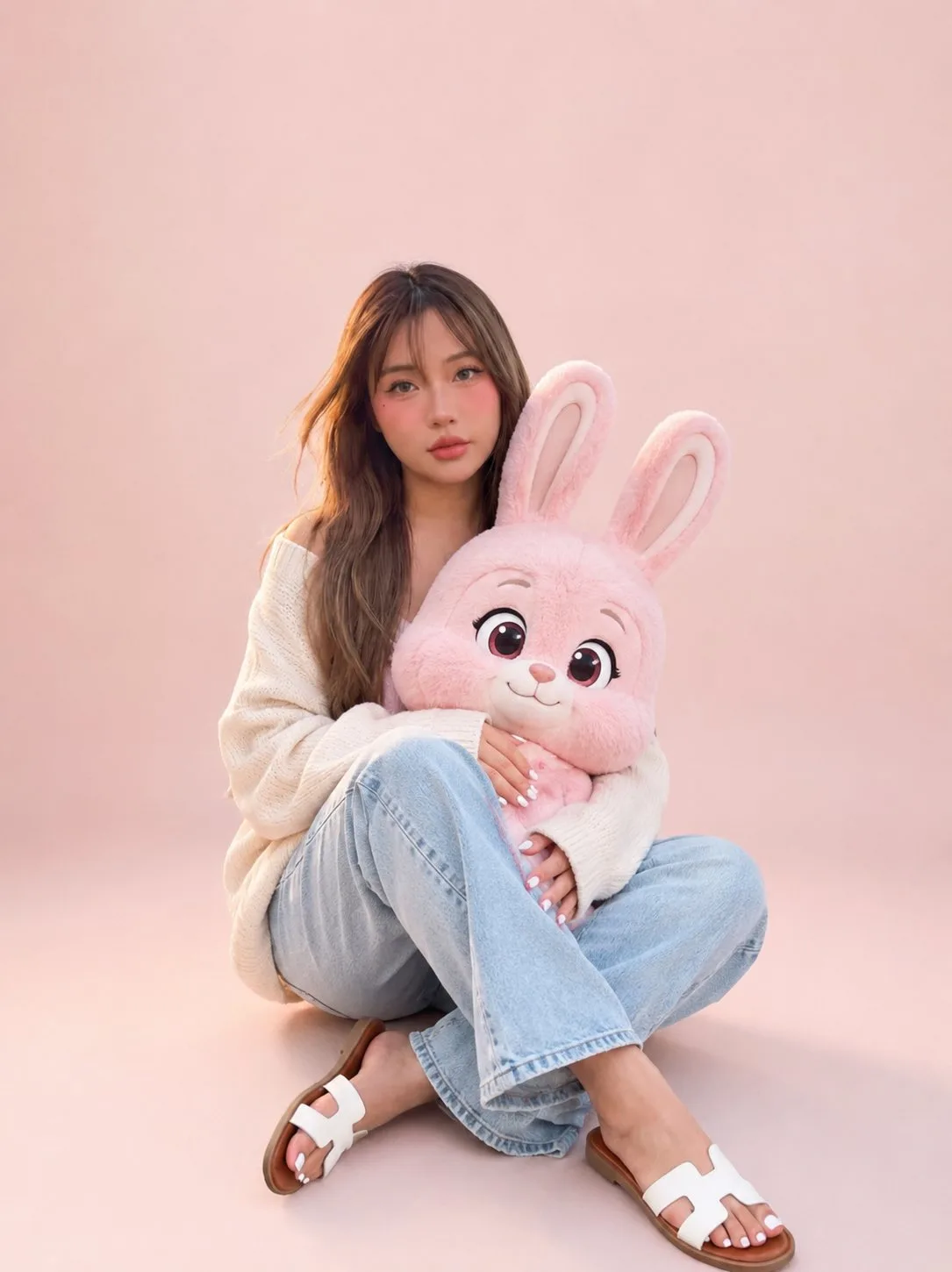สาวหวานกับกระต่ายสีชมพูตัวโต 1